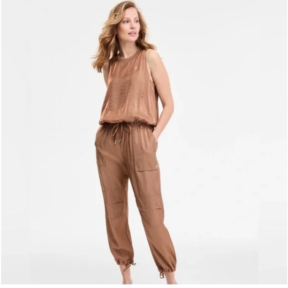 Nautica Jeans Shimmer Bronze  Bubble Top & Pants Set  Size Small